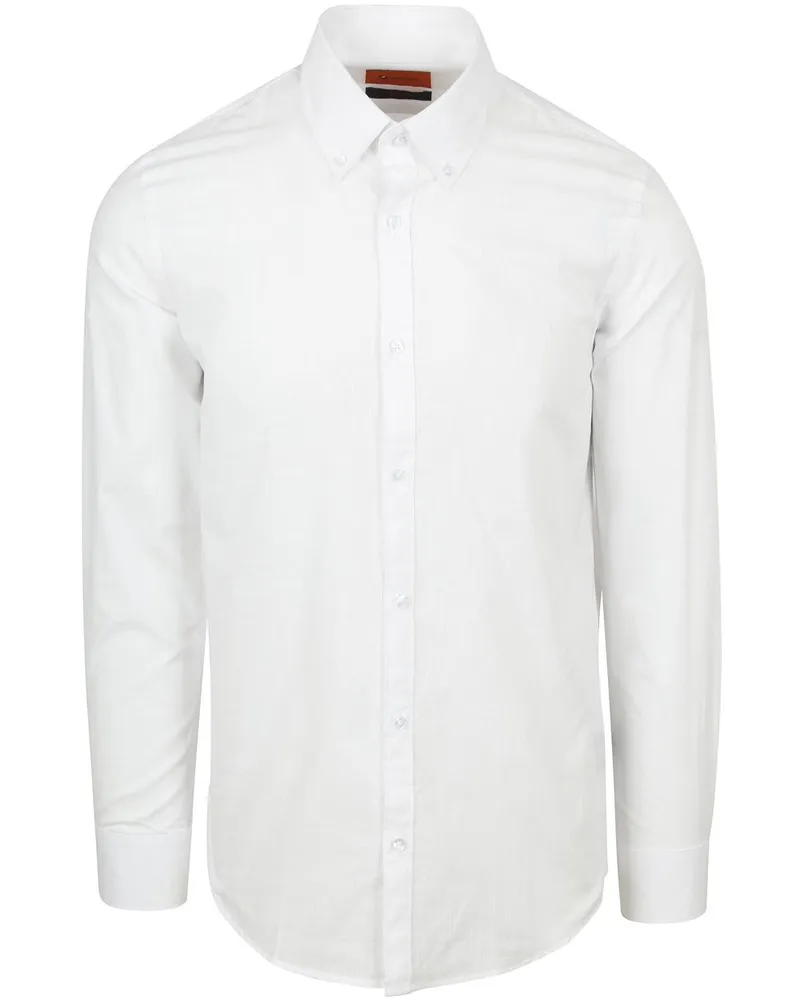 Suitable Hemd Cotton Slub Weiß Weiß