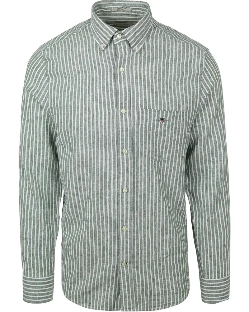 Gant Casual Hemd Streifen Leinen Grün Grün