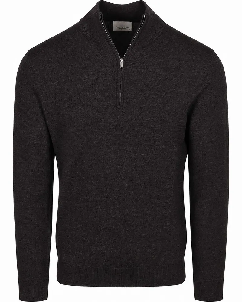 Profuomo Half Zip Pullover Merinowolle Braun Braun