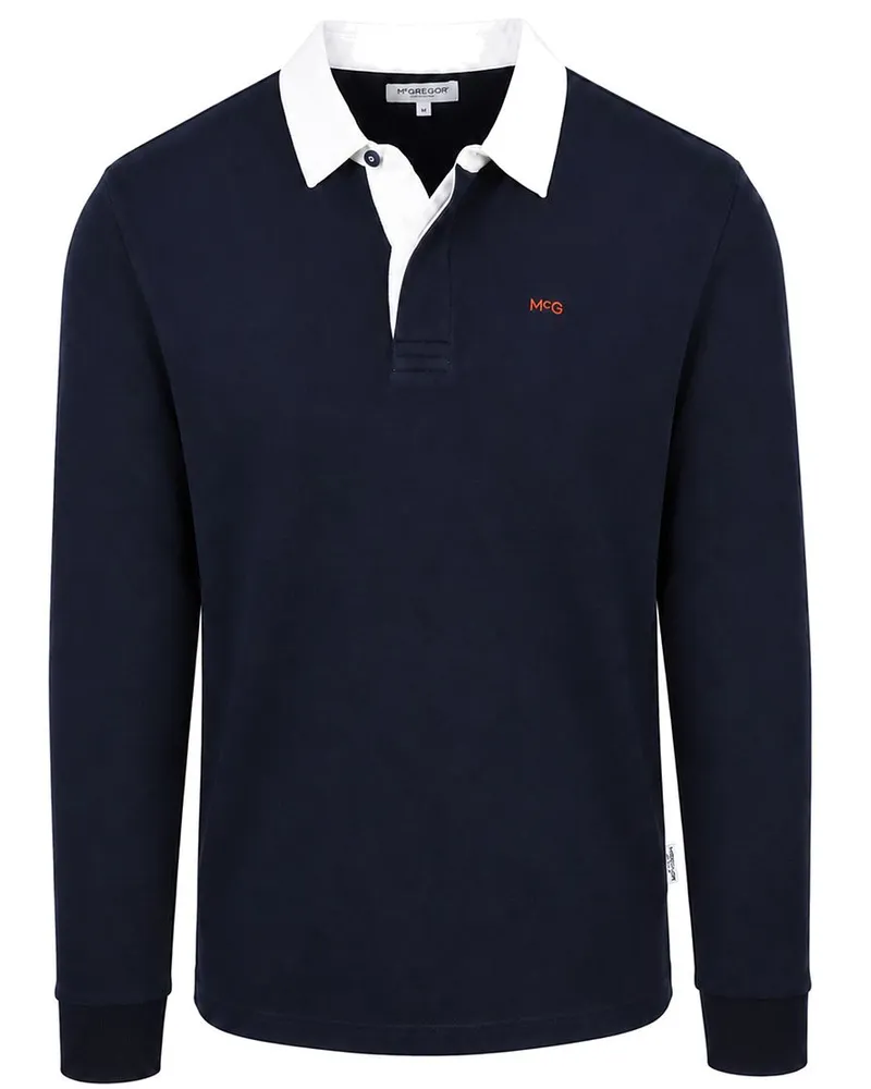 McGregor Rugbyshirt Streifen Solid Navy Blau
