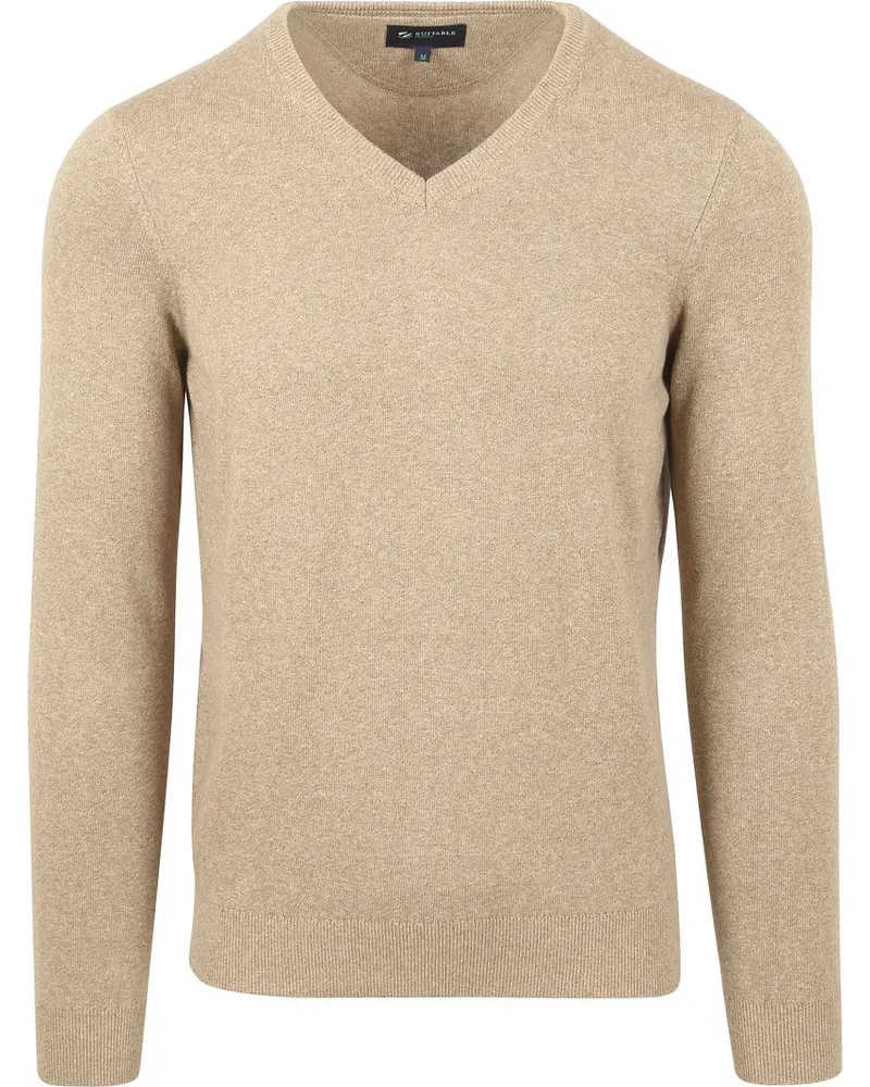 Suitable Respect Bio-Baumwolle Pullover Vinir Melange Sand Beige