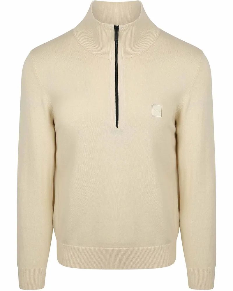 HUGO BOSS Kanobix Half Zip Pullover Ecru Beige