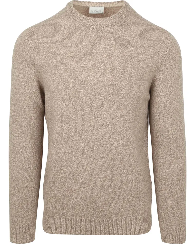 Profuomo Pullover Wool Blend Sand Beige