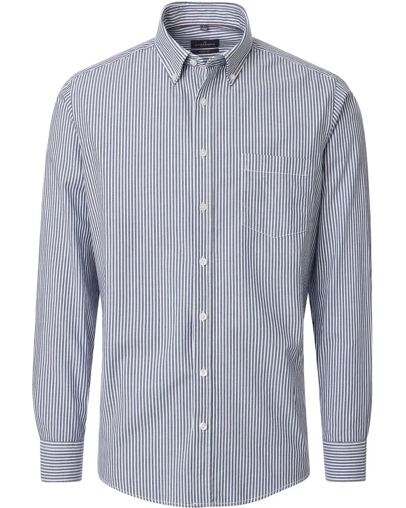 CasaModa Casa Moda Freizeithemd Streifen Navy Dunkelblau