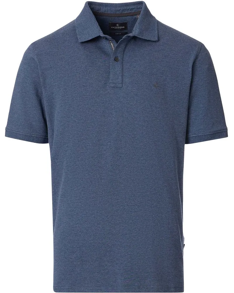 CasaModa Casa Moda Poloshirt Stretch Melange Navy Blau