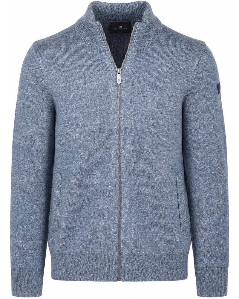 State of Art Cardigan Zip Melange Graublau Blau