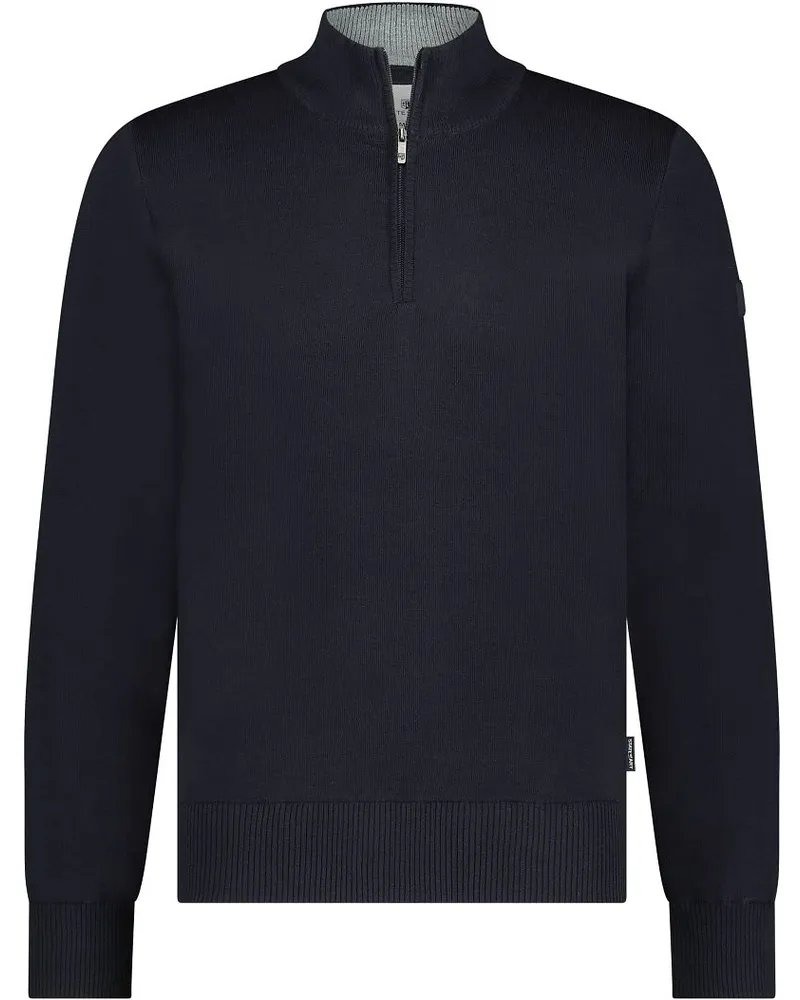 State of Art Half Zip Pullover Wool Blend Navy Blau