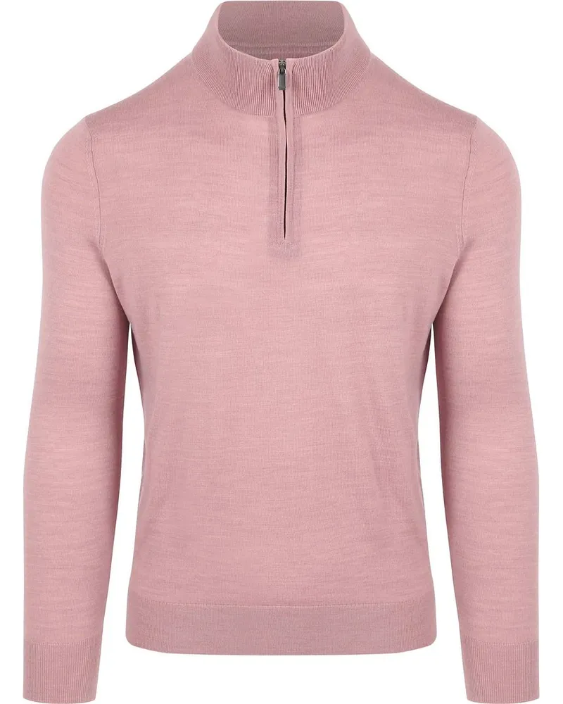Suitable Merino Half Zip Pullover Rosa Pink