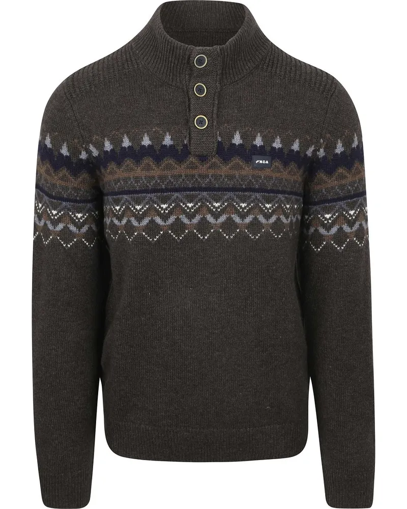New Zealand Auckland NZA) Pullover Iker Nordic Wool Blend Hazel Grau