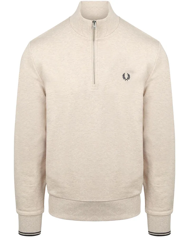 Fred Perry Half Zip Pullover Melange Beige Beige