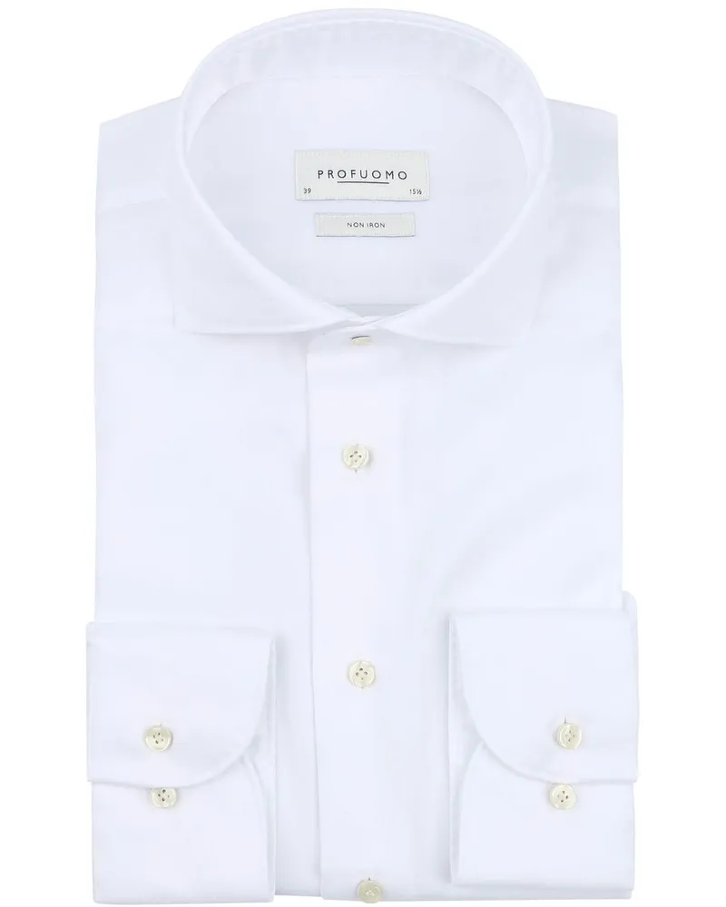 Profuomo Twill Hemd Weiß Weiß