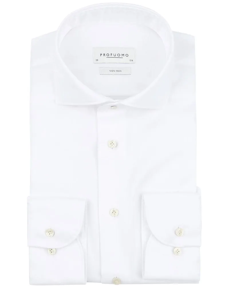 Profuomo Twill Hemd Weiß Weiß