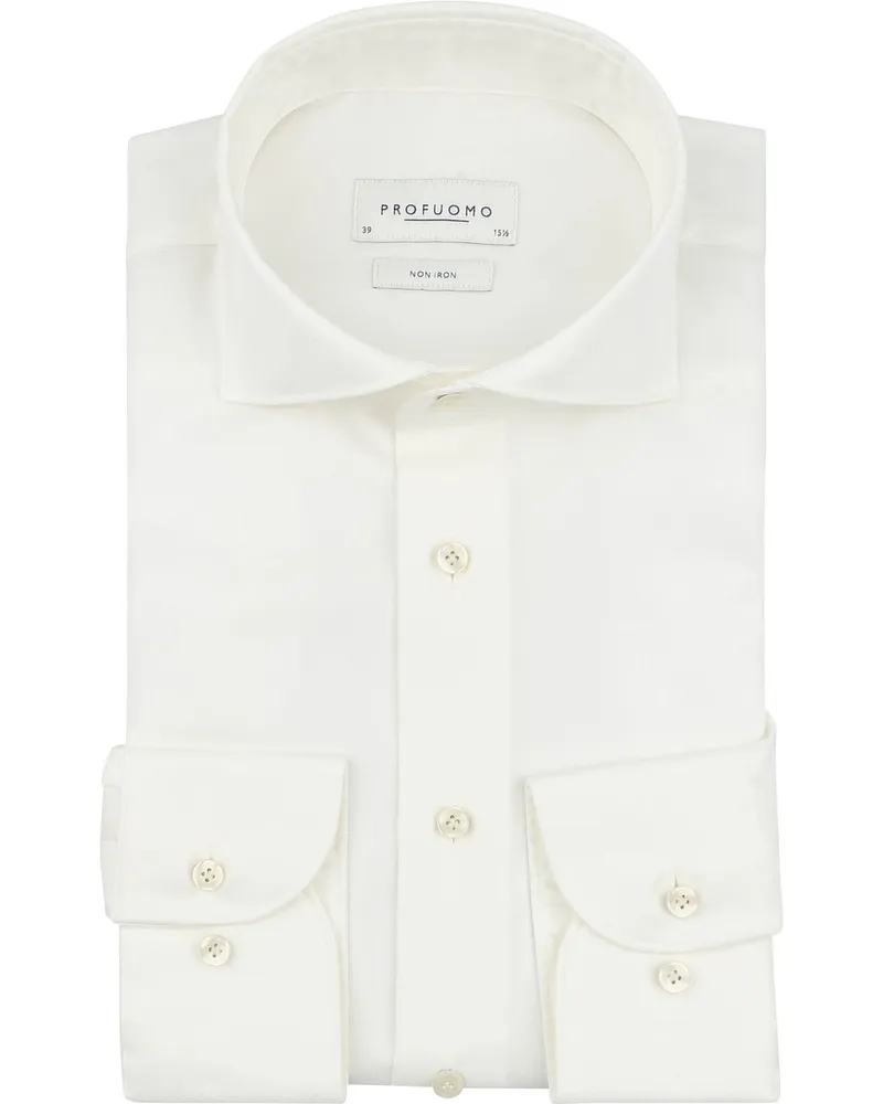 Profuomo Twill Hemd Weiß Weiß