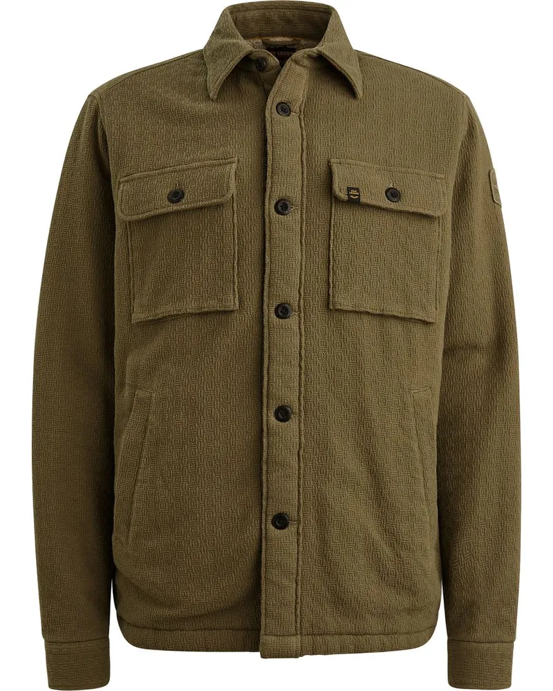 PME Legend Hemdjacke Bold Waffle Dusky Grün Dunkelgrün