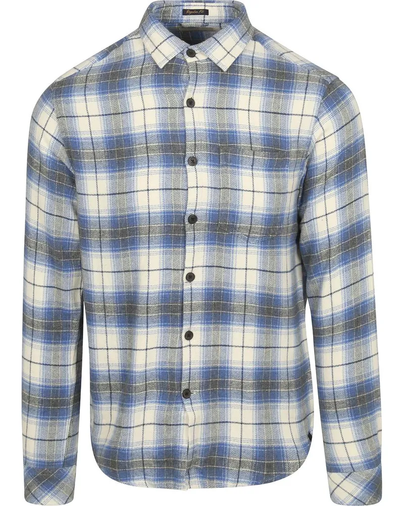 DSTREZZED Hemd Stein Flanel Karos Blau Blau