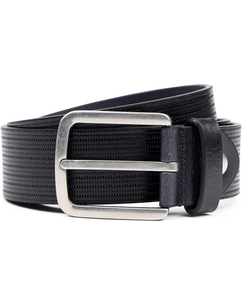 Suitable Ledergürtel Struktur Leder Navy Dunkelblau