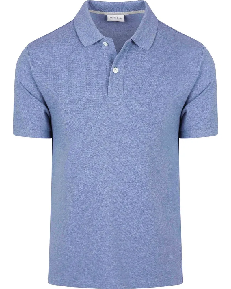 Profuomo Piqué Poloshirt Melange Indigo Blau