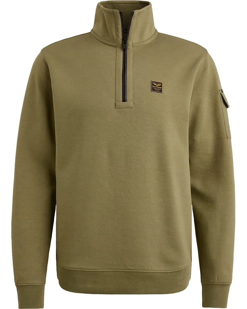 PME Legend Half Zip Sweater Interlock Jersey Olive Grün