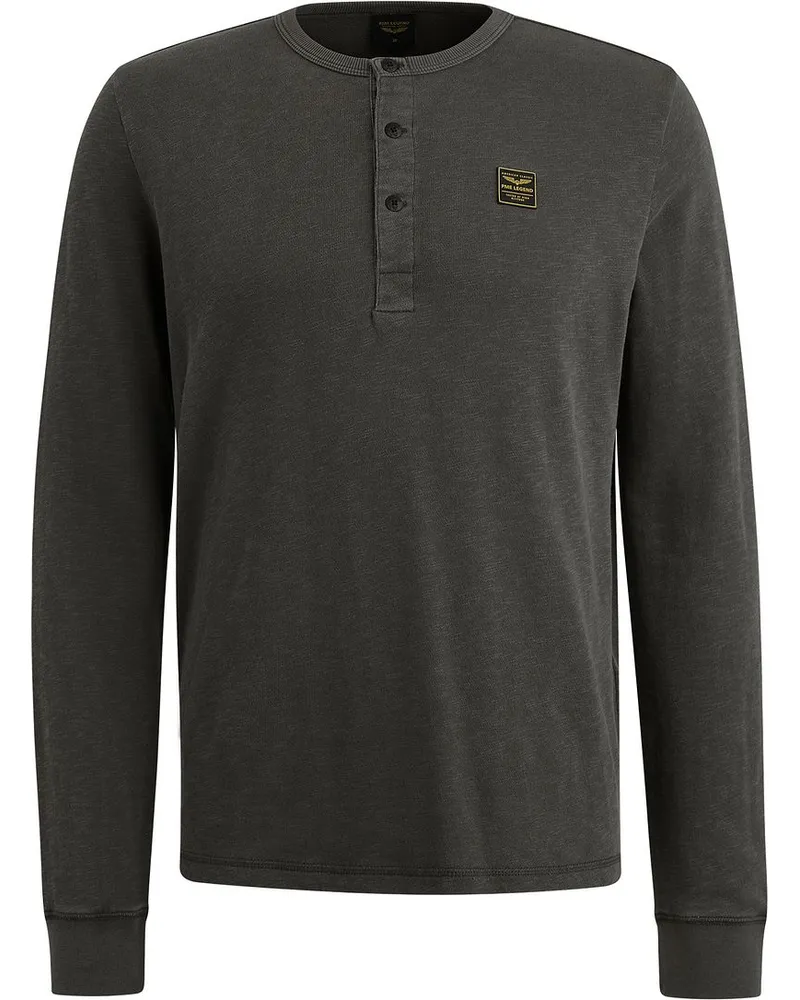 PME Legend Longsleeve T-Shirt Buttons Beluga Grün