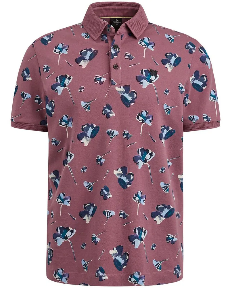 Vanguard Polo Piqué Blumen Dunkelrosa Pink