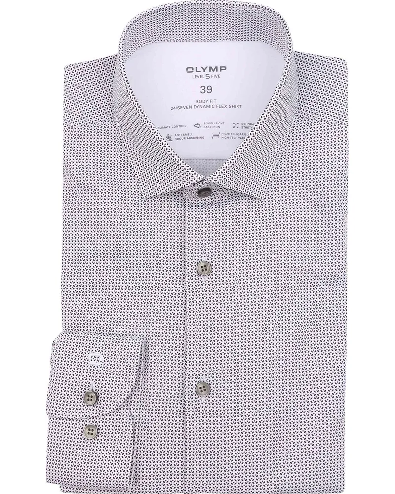 Olymp Hemd Level 5 24/Seven Muster Blau Blau