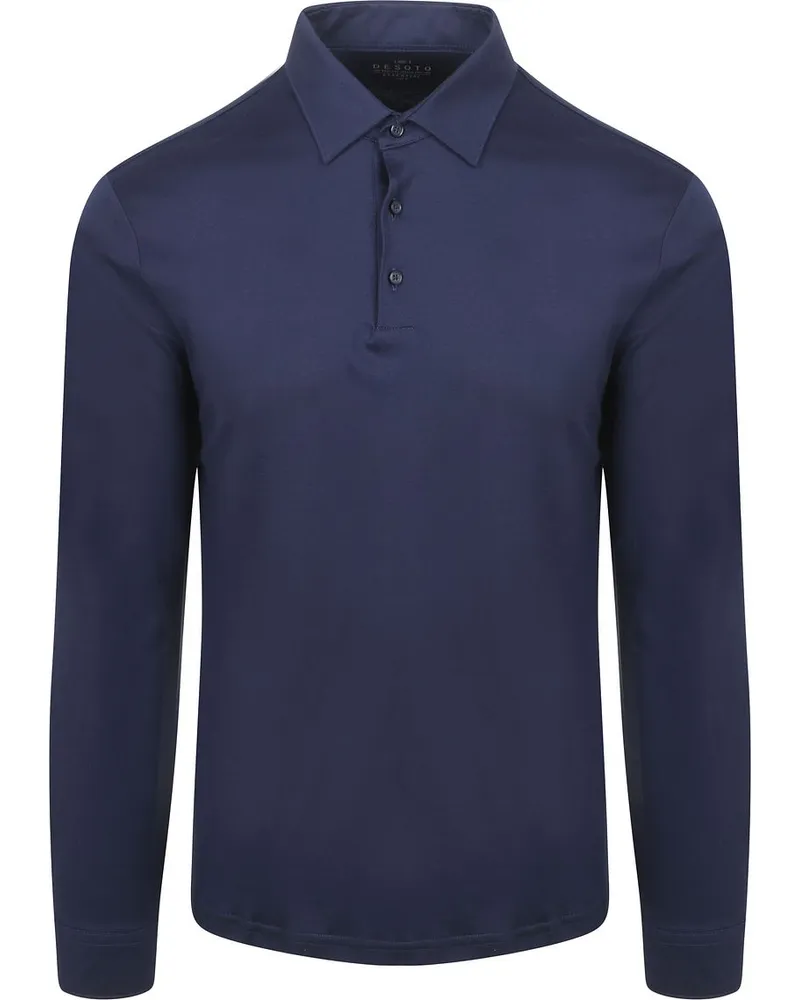 DESOTO Langarm - Longsleeve Poloshirt Essential Navy Blau