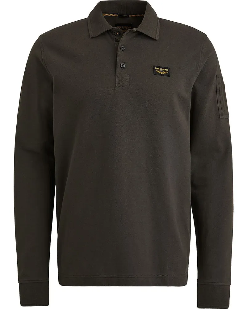 PME Legend American Classic Langarm - Longsleeve Poloshirt Beluga Grau