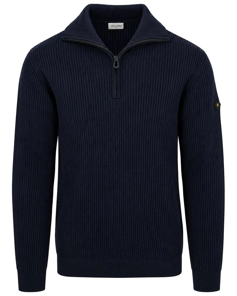 No Excess Halfzip Pullover Rib Marine Dunkelblau