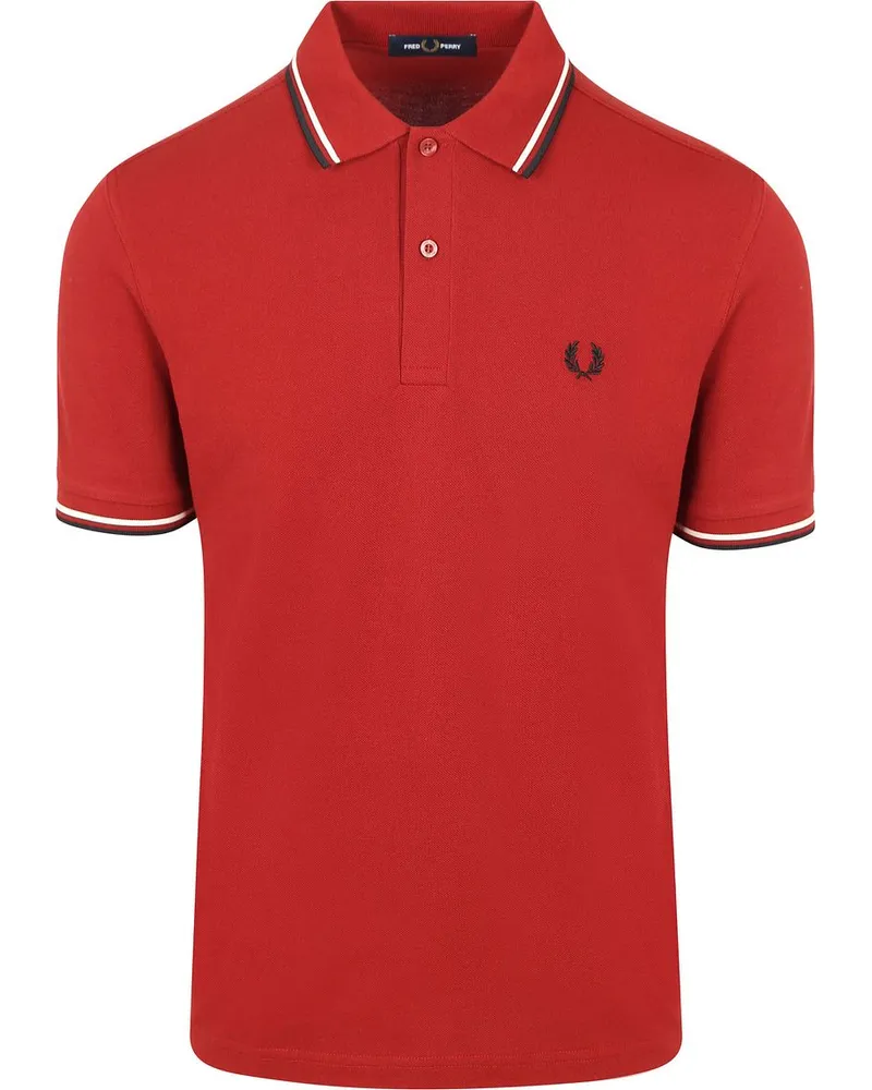 Fred Perry Polo Twin Tipped M3600 Rot 74A Rot