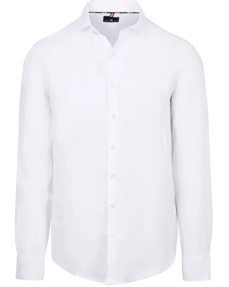 State of Art Hemd Leinen Weiß Weiß