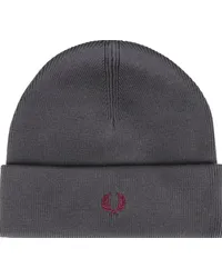 Fred Perry Beanie Merino Wolle Grau Grau