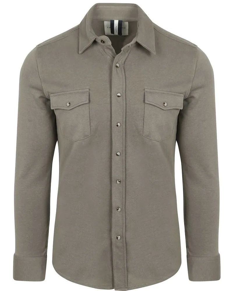 Profuomo Overshirt Western Jersey Olivgrün Grün