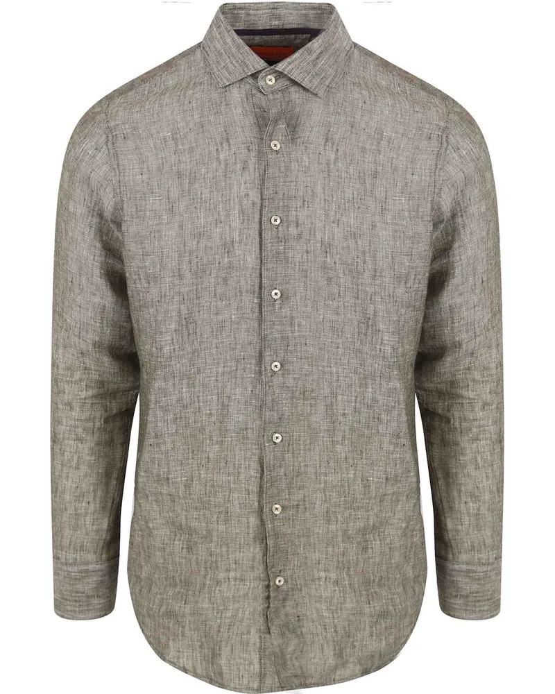 Suitable Hemd Leinen Grün Grün