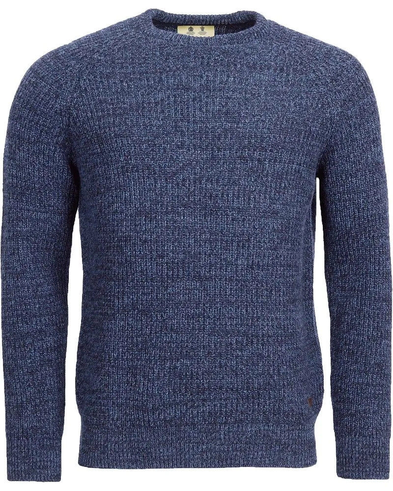 Barbour Pullover Lambswool Knitted Navy Dunkelblau
