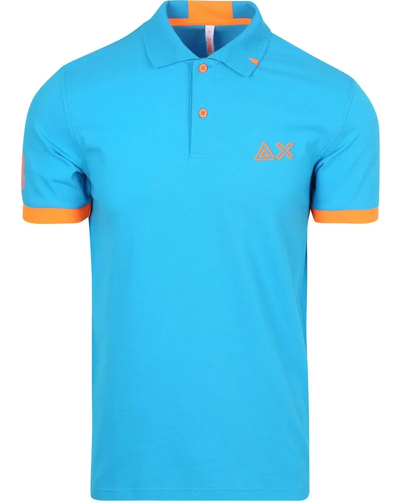 Sun68 Poloshirt Logo Fluo Blau Blau
