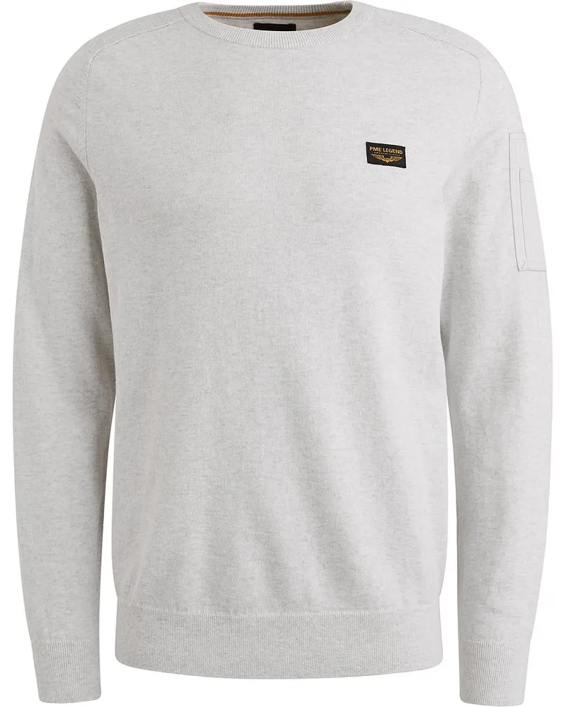 PME Legend American Classic Pullover Hellgrau Melange Grau