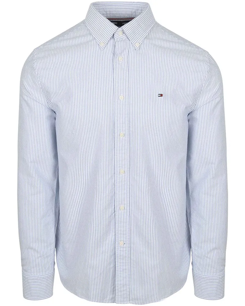 Tommy Hilfiger Oxford Hemd Streifen Hellblau Hellblau