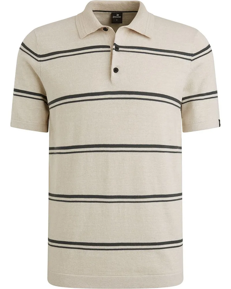 Vanguard Knitted Poloshirt Streifen Beige Beige