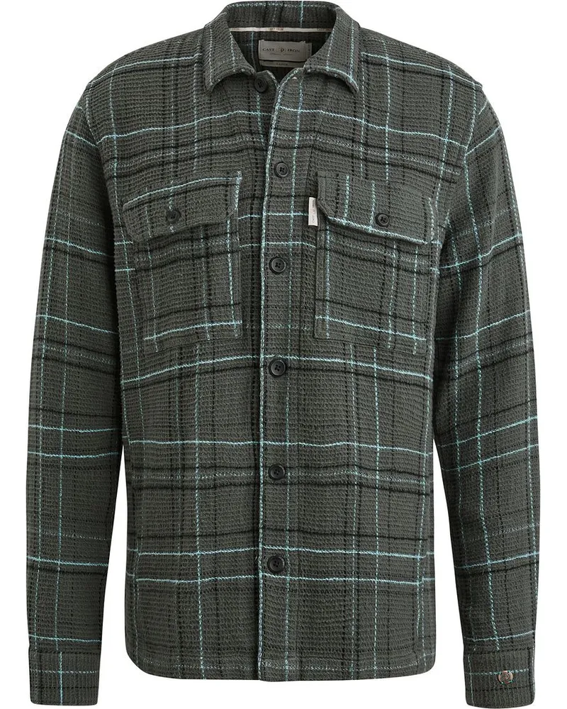 Cast Iron Overshirt Waffle Karos Grün Dunkelgrün