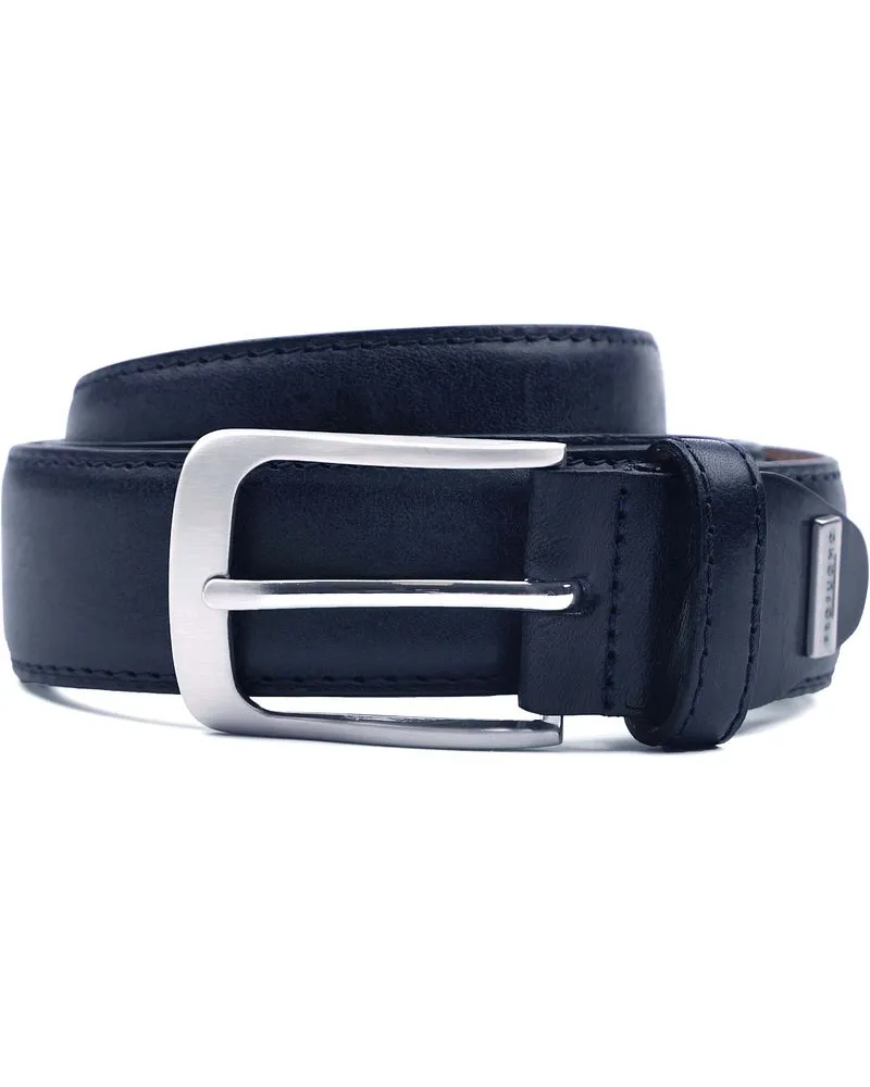 Profuomo Leder Gürtel Dunkelblau Blau