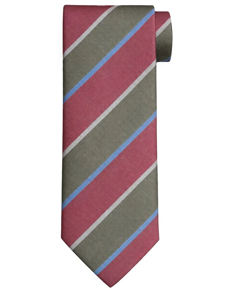 Suitable Krawatte Seide Triple Stripe Grün Multicolour