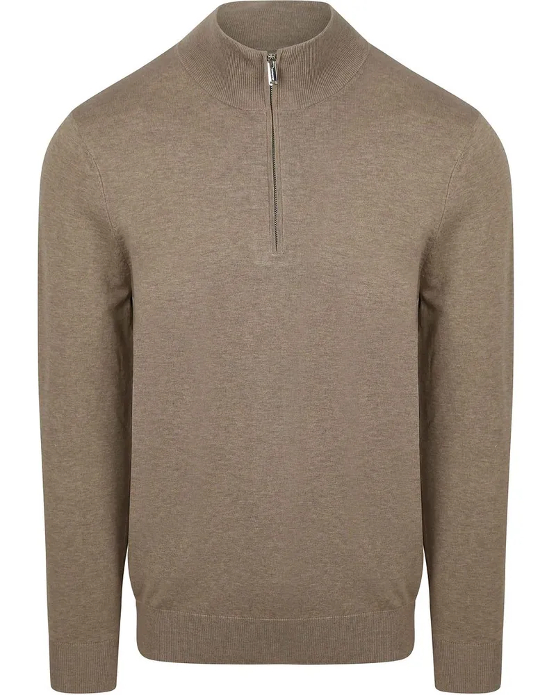 Profuomo Half Zip Pullover Luxury Beige Beige