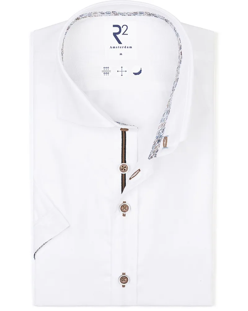 R2 Amsterdam R2 Hemd Shortsleeve Weiß Weiß