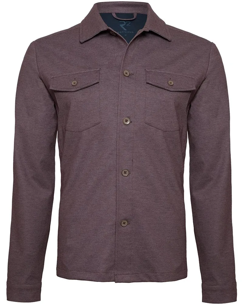 R2 Amsterdam R2 Overshirt Melange Bordeaux Violett