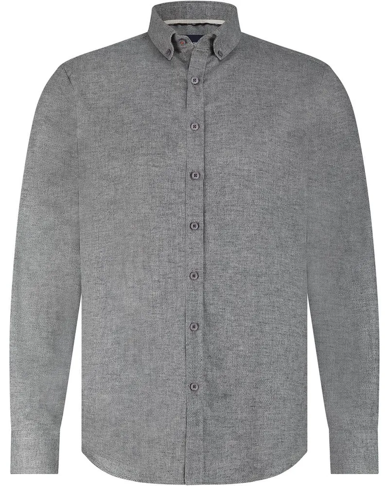 State of Art Knitted Oxford Hemd Grau Grau