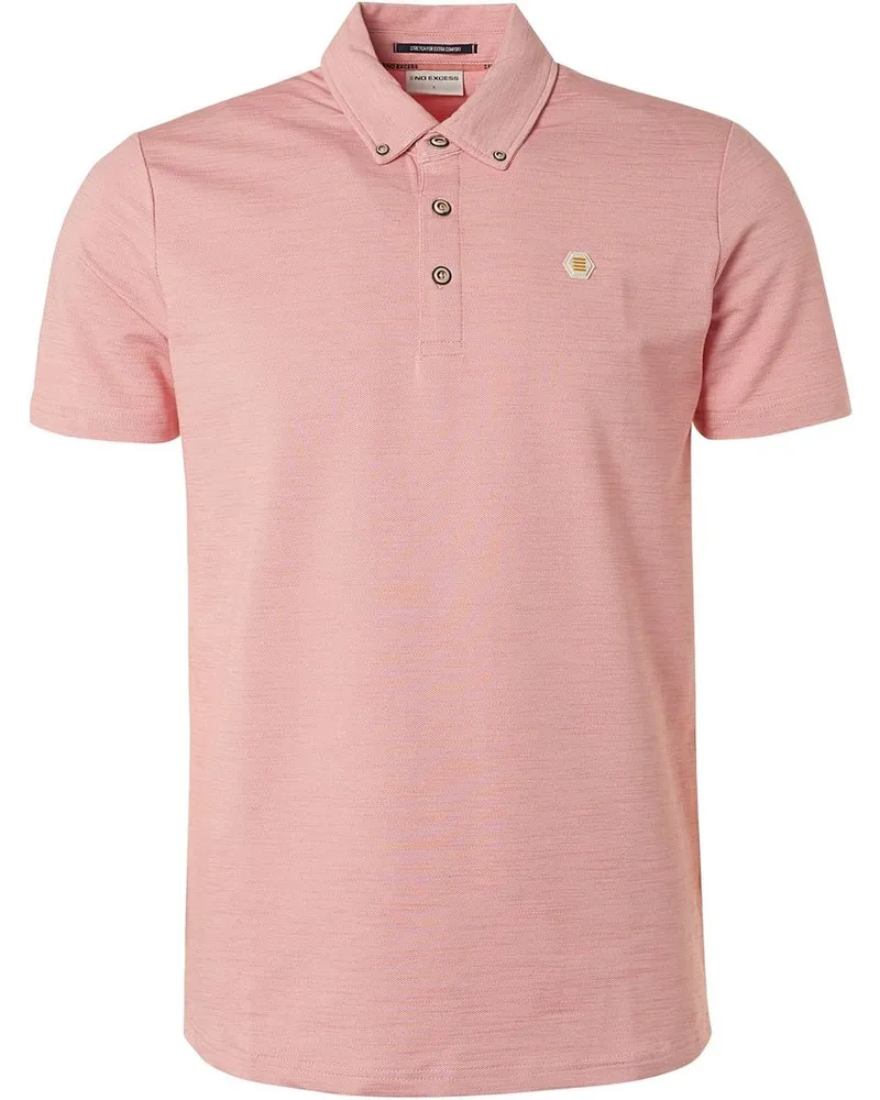 No Excess Pique Polo Shirt Melange Pinke Pink