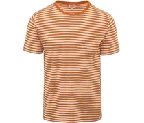 T-Shirt Leinen Streifen Orange