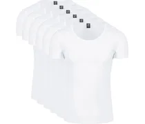 Otaru T-Shirt Breite Rundhalsausschnitt Weiß 6-Pack
