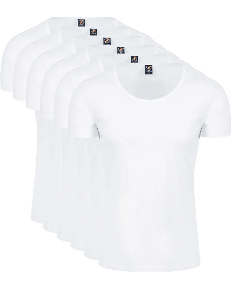 Suitable Otaru T-Shirt Breite Rundhalsausschnitt Weiß 6-Pack Weiß