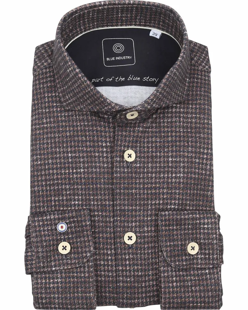 Blue Industry Slim-Fit Hemd Braun Braun